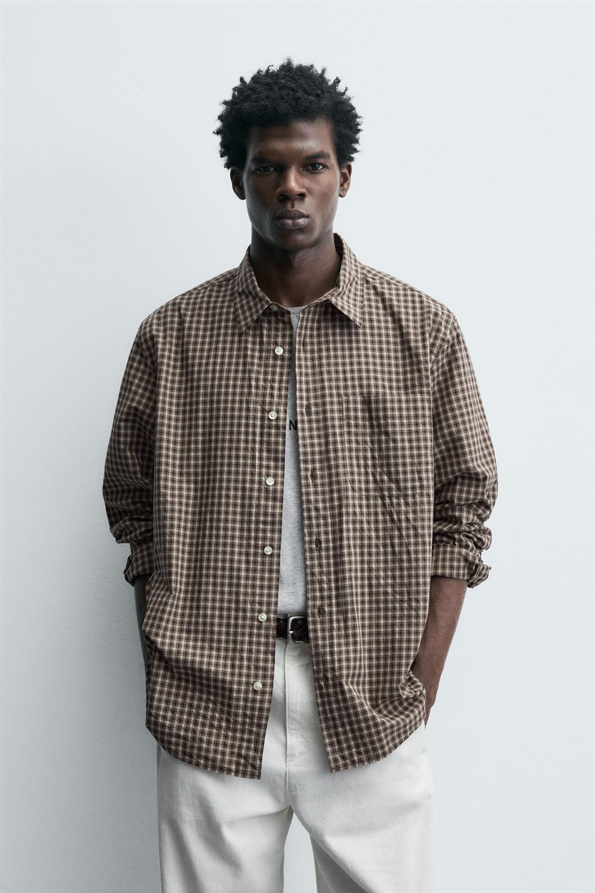 RELAXED FIT PLAID SHIRT